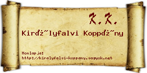 Királyfalvi Koppány névjegykártya